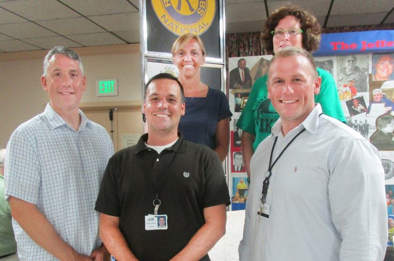 File:Principals, Front Jay Schill BMS Mike Dillman, BHS and Justin McConnaughey BES back are Heather Putnam Assistant Principal of BES and Betsy Little.jpg