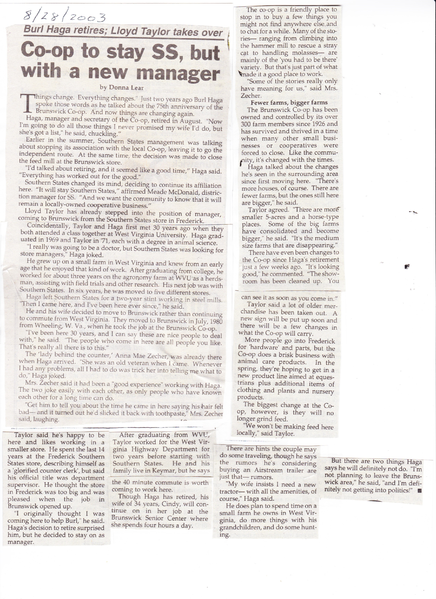 File:Brunswick Co-Op New Manager from The Brunswick Citizen, August 28, 2003.png