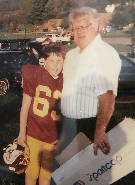 File:Carroll Jones with Nephew Damien Teal who played on the brunswick Redskins, later to be known as the Rail Roaders. Jones served as President of the team.jpg