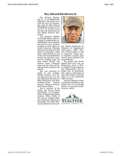 File:Roy Edward Henderson Jr., FrederickNewsPost, 2025.08.29 A08 2.pdf