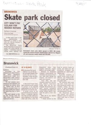 Skateboard Park Closes from The Frederick News Post, April 28, 2011.jpg