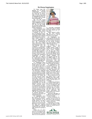Dr. Penny Sappington, FrederickNewsPost, 2025.06.16.pdf