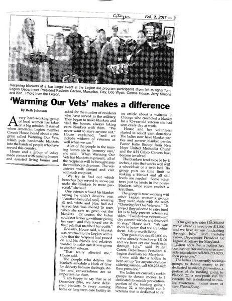 File:American Legion 2017, Warming our Vets from The Brunswick Citizen, February 2, 2017.pdf