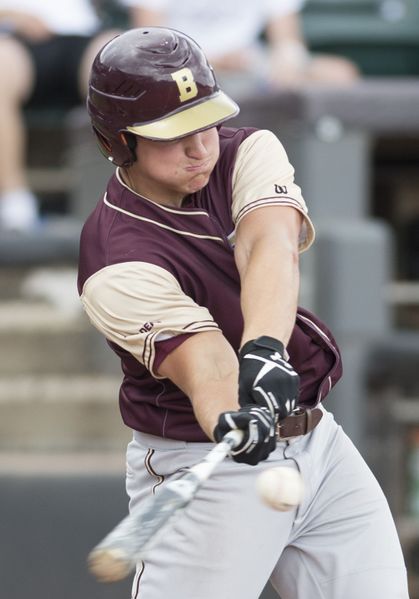 File:Baseball 2016, Tyler Babyak homers in the Railroaders 2-0 led over Patterson Mill FNP Staff photo by Graham Cullen May 2016.jpg