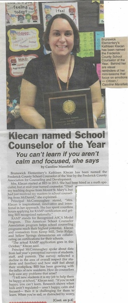 File:Counselor of the Year 2019 Kathleen Klecan From The Brunswick Citizen, Vol 46, No 17, May 2, 2019.pdf