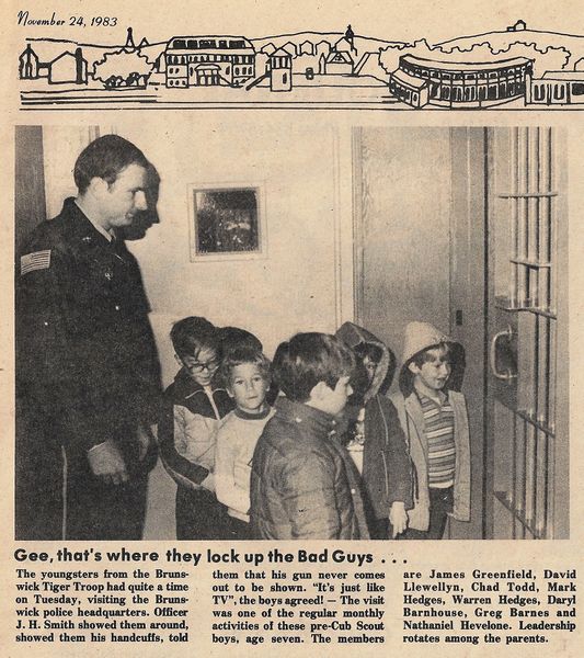 File:Police Department 1983 Tiger Troop Visit from The Brunswick Citizen, Vol 10, No 46, November 24, 1983.jpg