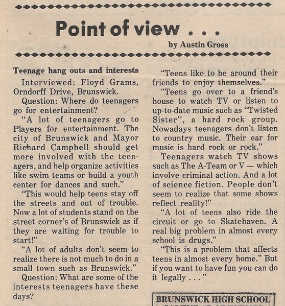 File:Student 1985 Floyd Grams Interview from The Brunswick Citizen, Vol 12, No 14, April 4, 1985.jpg