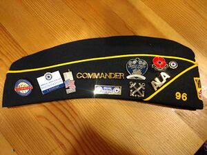 American Legion 2018, Commander Pam Holzman Hat.jpg