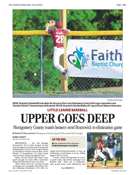 File:Montgomery County team’s homers send Brunswick to elimination game, FrederickNewsPost, 2025.07.11.pdf