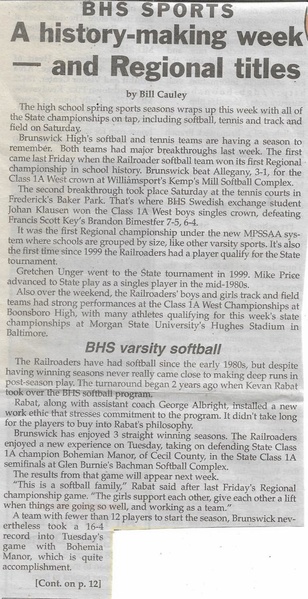 File:Baseball and Track 2019 Regional Titles fromThe Brunswick Citizen, Vol 46, No 19, May 23, 2019.pdf