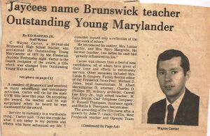 Jaycees 1977 Honor Charles Wayne Carter (1943) Distinguished Citizen Award 1977.jpg