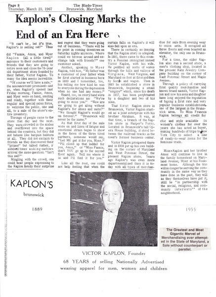 File:Kaplon Closing from The Blade-Times, March 23, 1967 (1).pdf