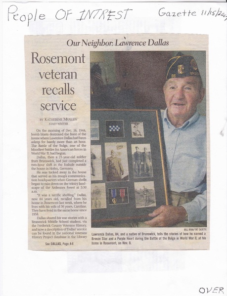 File:Lawrence Dallas-recalls service from The Gazette, November 15, 2007.pdf