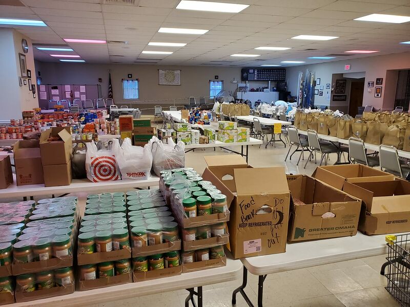File:Pandemic 2020 food bank temporarily relocated to the American Legion and was operating as a drive-through (1).jpg