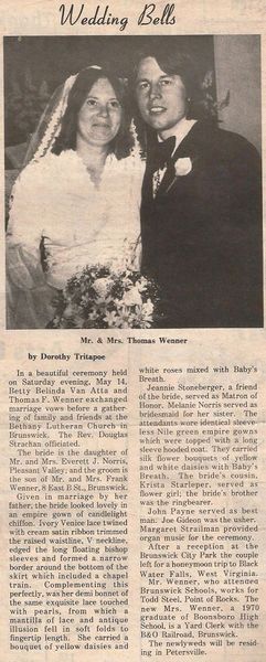 File:Betty Belinda Van Atta, Thomas F. Wenner, The Brunswick Citizen, Vol 4, No 20, May 19, 1977.jpg