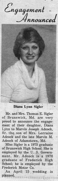 File:Diana Lynn Sigler, Marvin Joseph Adcock from the Brunswick Citizen, Vol 5, No 8, February 23, 1978.jpg