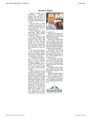 Kevin A. Myers. FrederickNewsPost, 2025.12.26.pdf