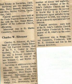 Charles W. Ritenour Obituary The Blade-Times November 1967.jpg