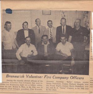 Fire - Brunswick Volunteer Fire Company officials in 1958..jpg