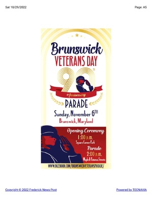 Veterans Day Parade 2022 ad in the Frederick News-Post.pdf