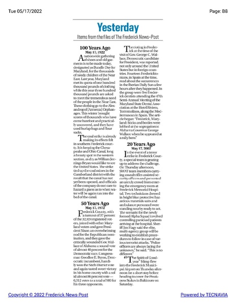 File:Coal strike dries up C&O canal traffic in 1922, The Frederick News-Post historical reprint, May 17, 1922.pdf