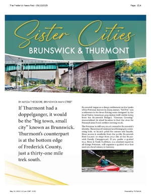 Brunswick and Thurmont, Sister Cities, FrederickNewsPost, 2025.05.10.pdf