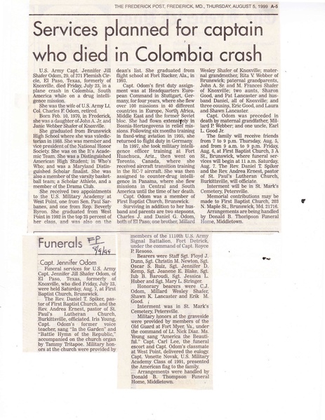 File:Jennifer Jill Shafer Odom Obituary from The Frederick News-Post, Auugst 1999.pdf