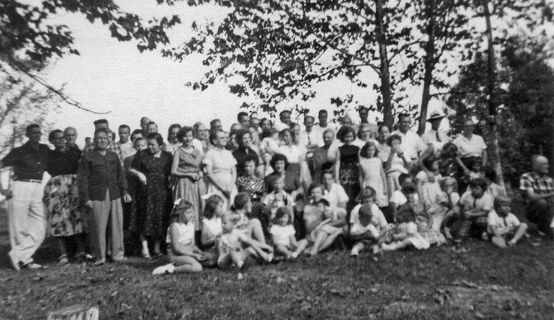 File:Family Reunion Circa 1957 - Harrington, families related to George Harrington and Elizabeth Forrest Harrington.jpg