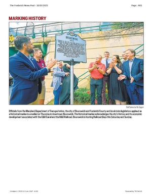 MARKING HISTORY, FrederickNewsPost, 2025.10.03.pdf