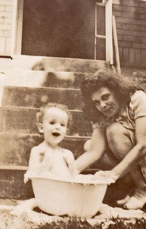 Kim Myers & Daisy Halley on bath day.jpg