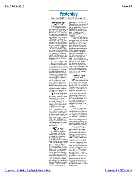 File:Cornerstone laid for Grace Episcopal Church in 1922, The Frederick News-Post historical reprint, May 31, 1922.pdf