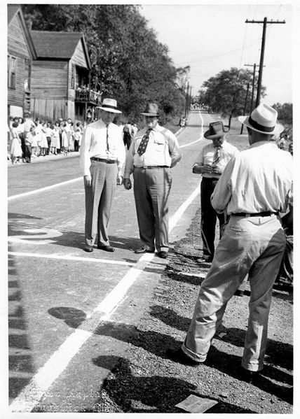 File:Soapbox Derby Mr. McGaha and Mr. Bodie at the finish line.jpg