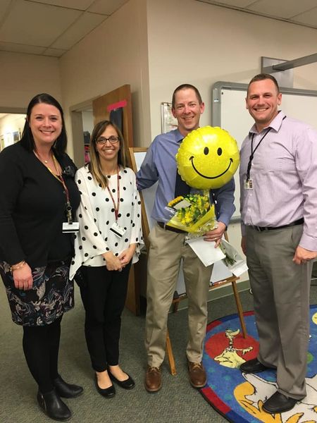 File:Teacher, VP Mrs Amy .Routzahn, VP Mrs. Heather Putnam, 5th grade teacher Mr. Shane Price, Principal Mr. Justin McConaughey (left to right)..jpg