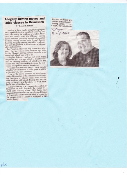 File:Alleganey Driving School, Jim Fraser from The Brunswick Citizen ,July 9, 2015.pdf