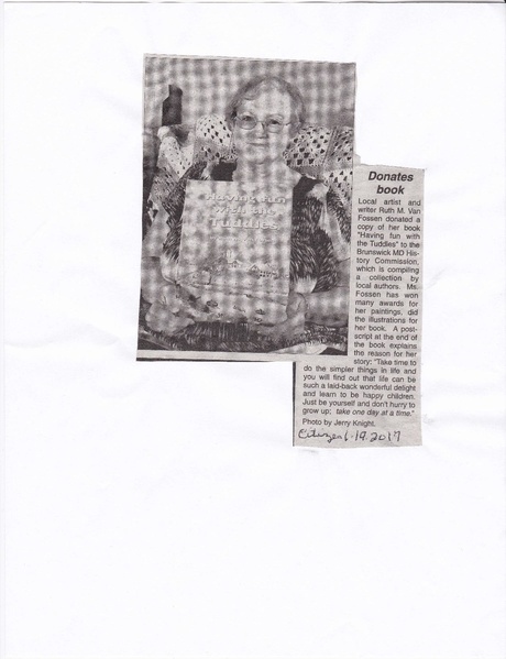 File:Brunswick History Commission 2017, Ruth M Van Fossen donates book from The Brunswick Citizen, January 19, 2017.pdf