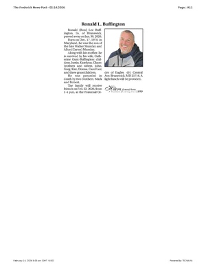 Ronald L. Buffington, FrederickNewsPost, 2026.02.14.pdf