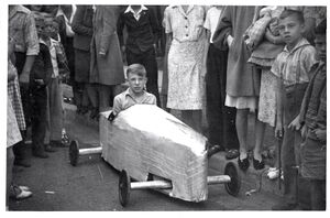 Soap box derby racer and his fans - Danny Lutman is the driver.jpg
