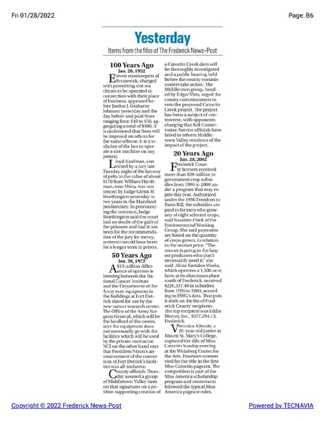 File:Eleven Brunswick storekeepers fined for operating slot machines in 1922, The Frederick News-Post historical reprint, January 28, 1922.pdf