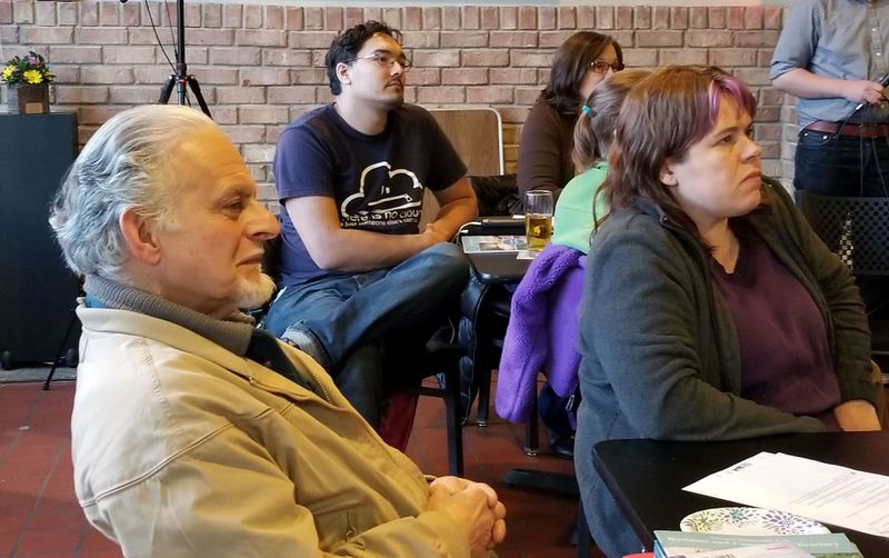 File:GBACC 2018 BIZ 101 in Smoketown Brewing Station, Ellis Burruss, Samantha Francis, and Donald Huscha, April 11, 2018.jpg