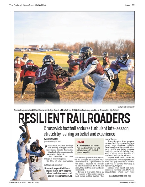 File:Brunswick football endures turbulent late-season stretch by leaning on belief and experience. FrederickNewsPost, 2024.11.14.pdf