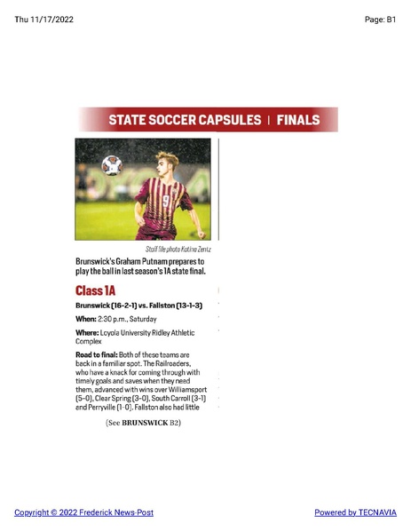 File:Soccer Preview of boys 2022 state championship game, The Frederick News-Post, November 17, 2022.pdf