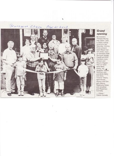 File:Theresa Murray Salon Grand Opening 2003 from the Brunswick Citizen, August 21, 2003.jpg