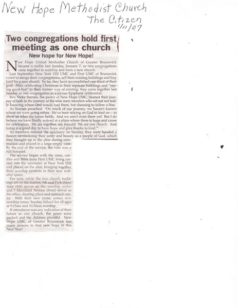 File:New Hope Methodist, Two Groups from The Brunswick Citizen, Januray 11, 2007.pdf