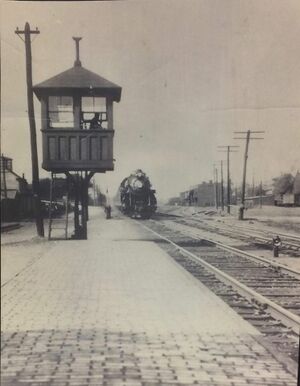 Crossing tower on the eastbound side of the tracks.jpg