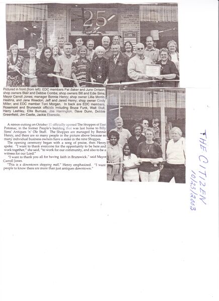 File:Shoppes of East Potomac Ribbon Cutting 2003 from the Brunswick Citizen, October 23, 2003.jpg