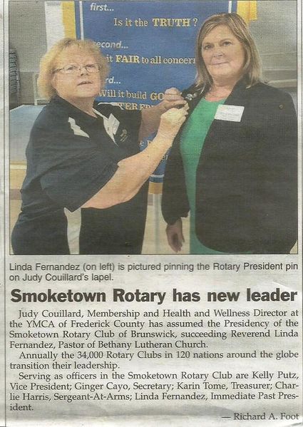 File:Smoketown Rotary Club 2017 Linda Fernandez, Judy Couillard, The Brunswick Citizen, Vol 44, No 40, October 12, 2017.jpg
