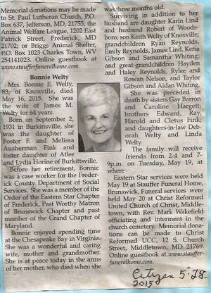 Bonnie E. Welty Obituary May 16, 2015.jpg