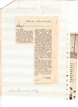 Benjamin P. Crompton 1883- Letter to Brunswick Citizen.png