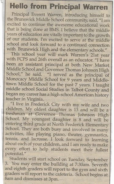 File:Principal Everett Warren Says Hello from The Brunswick Citizen, Vol 46, No 31, August 15, 2019.jpg