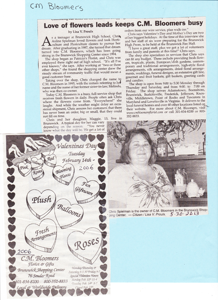 File:C M Bloomers Florist from The Brunswick Citizen, May 30, 2013.png